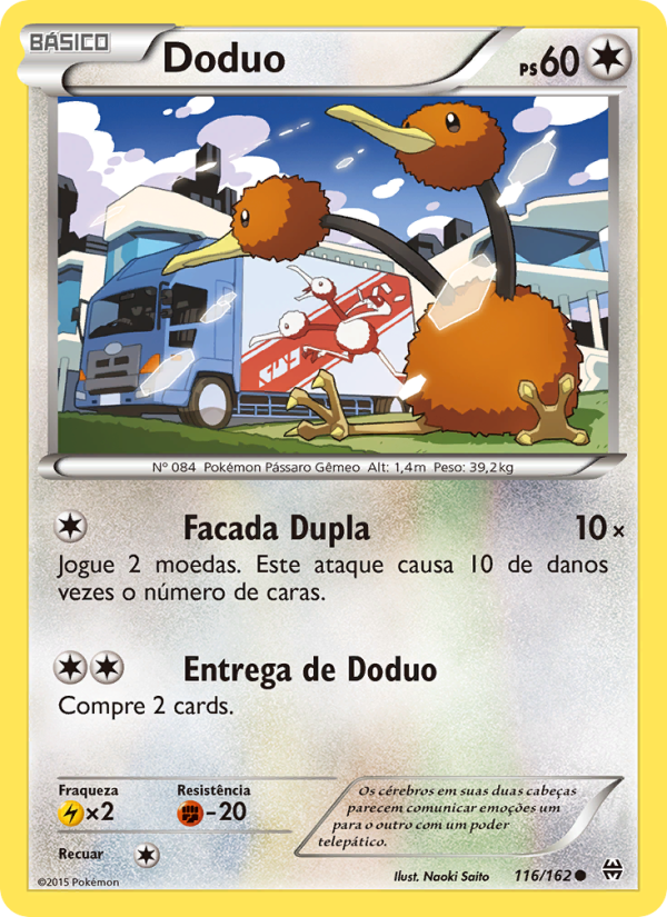 Doduo 116 — Turbo Revolução (Portuguese Pokémon TCG card)