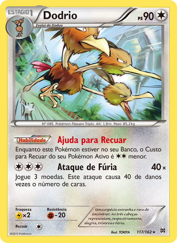 Dodrio 117 — Turbo Revolução (Portuguese Pokémon TCG card)