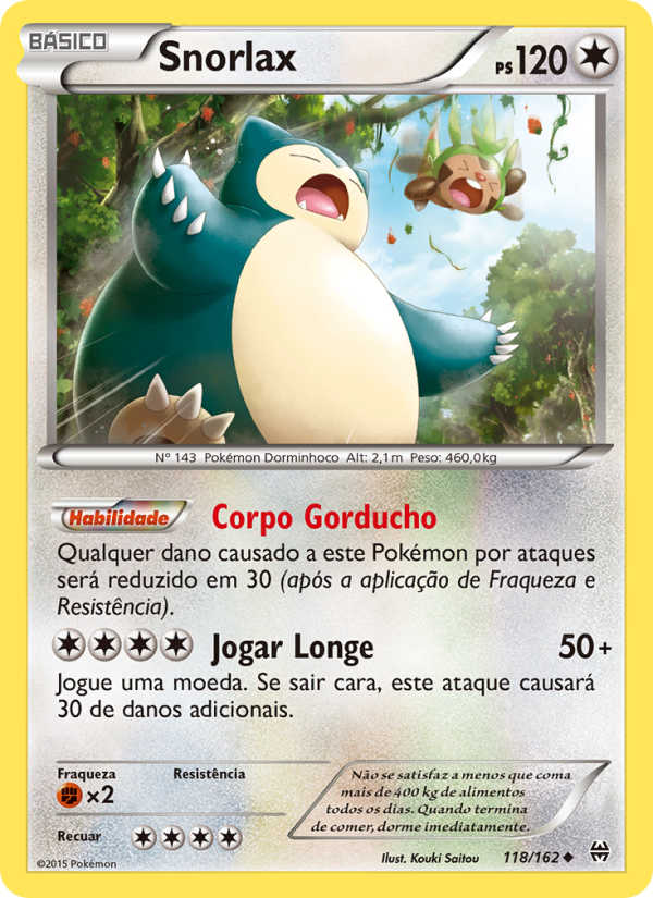 Snorlax 118 — Turbo Revolução (Portuguese Pokémon TCG card)