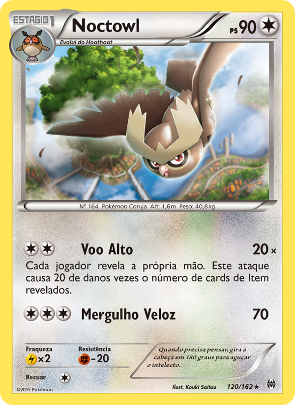 Noctowl 120 — Turbo Revolução (Portuguese Pokémon TCG card)