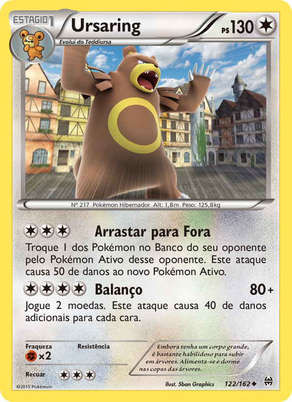 Ursaring 122 — Turbo Revolução (Portuguese Pokémon TCG card)