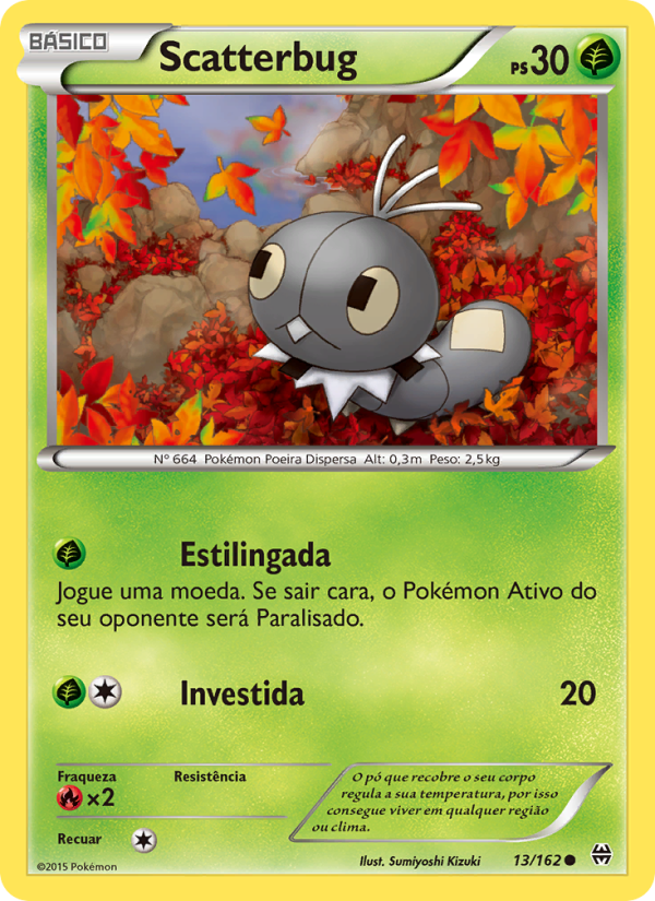 Scatterbug 13 — Turbo Revolução (Portuguese Pokémon TCG card)