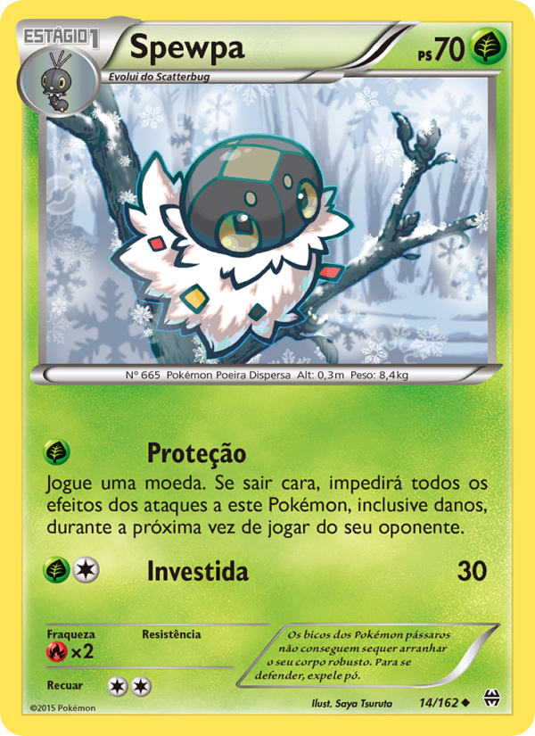 Spewpa 14 — Turbo Revolução (Portuguese Pokémon TCG card)
