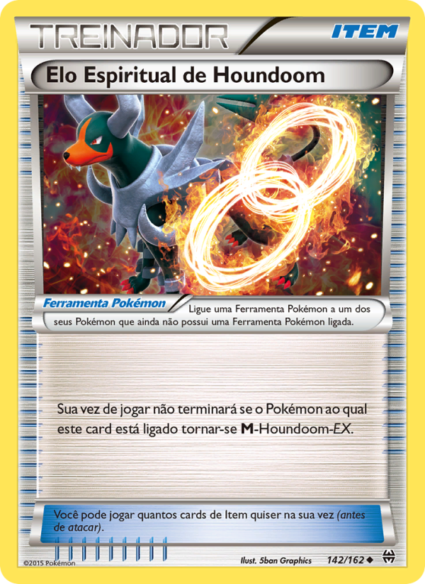Elo Espiritual de Houndoom 142 — Turbo Revolução (Portuguese Pokémon TCG card)