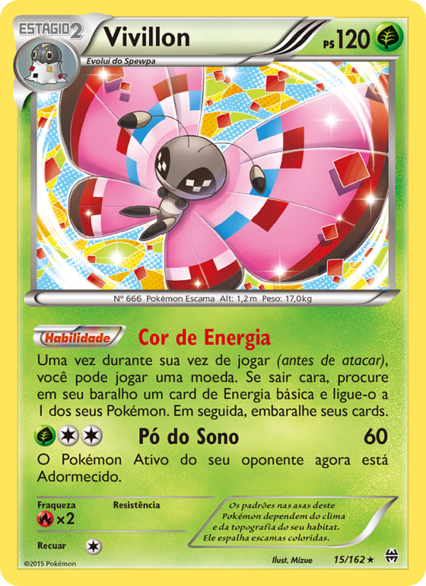 Vivillon 15 — Turbo Revolução (Portuguese Pokémon TCG card)