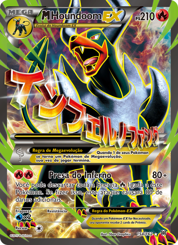 M-Houndoom EX 154 — Turbo Revolução (Portuguese Pokémon TCG card)