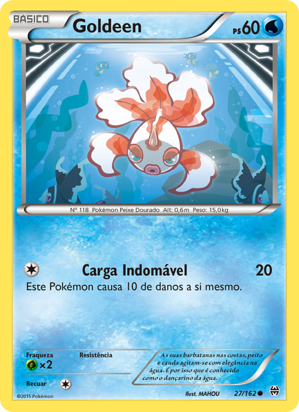 Goldeen 27 — Turbo Revolução (Portuguese Pokémon TCG card)