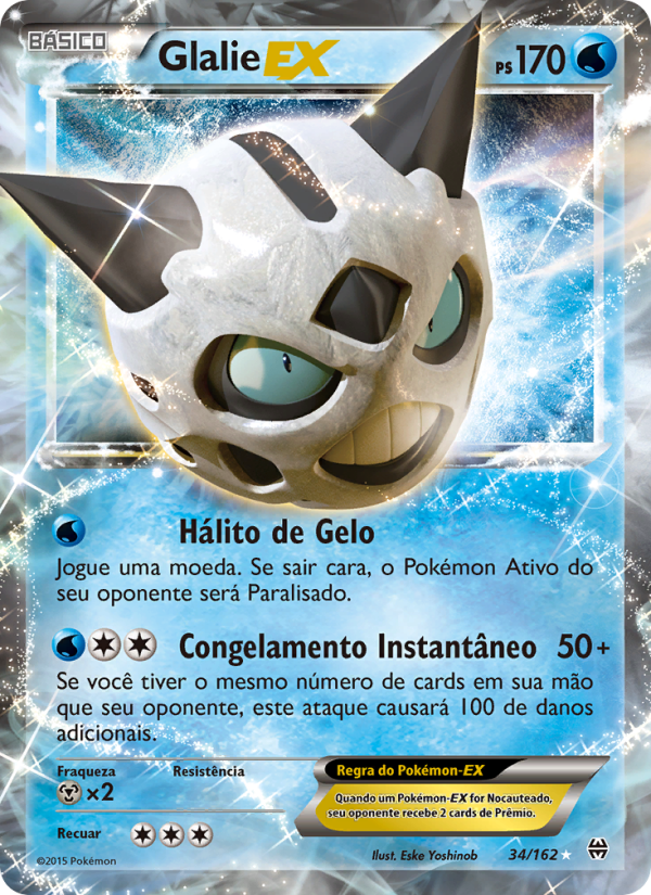 Glalie EX 34 — Turbo Revolução (Portuguese Pokémon TCG card)