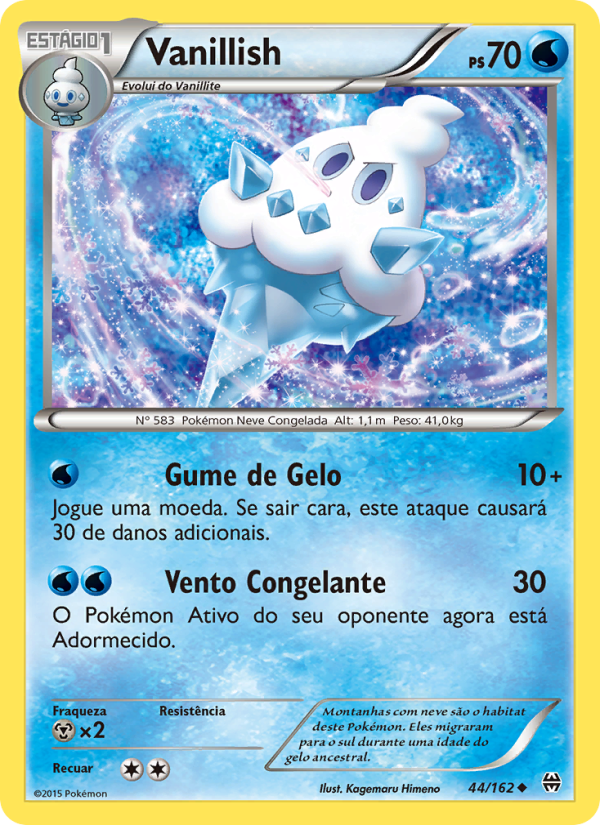 Vanillish 44 — Turbo Revolução (Portuguese Pokémon TCG card)
