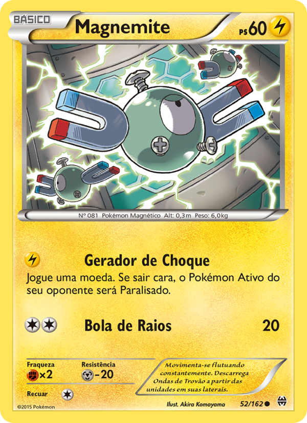 Magnemite 52 — Turbo Revolução (Portuguese Pokémon TCG card)