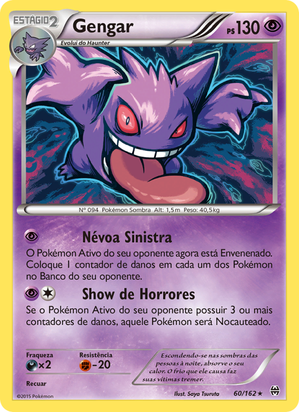 Gengar 60 — Turbo Revolução (Portuguese Pokémon TCG card)