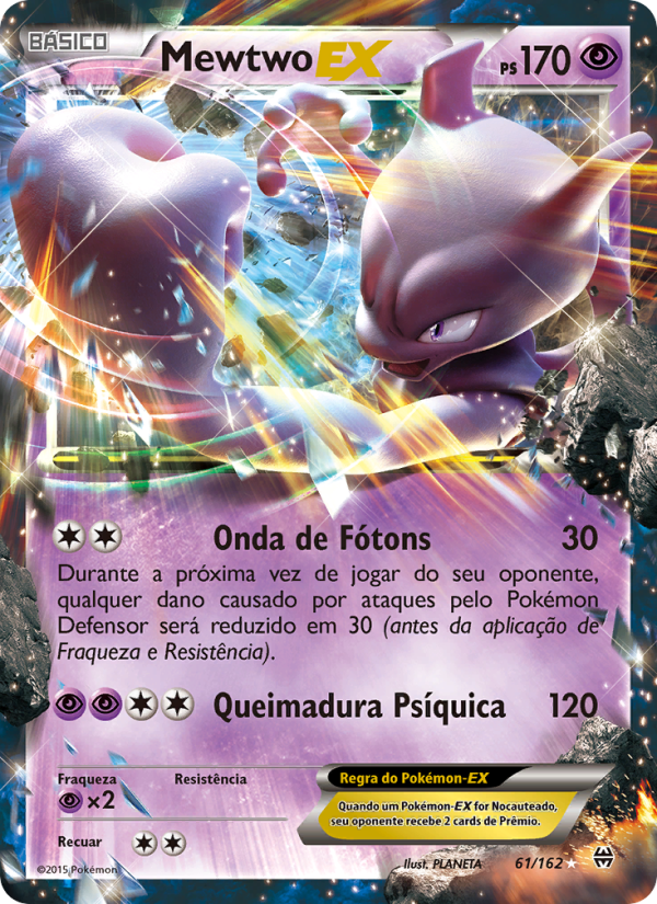 Mewtwo EX 61 — Turbo Revolução (Portuguese Pokémon TCG card)