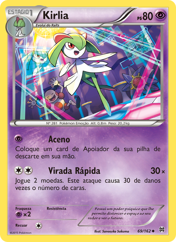 Kirlia 69 — Turbo Revolução (Portuguese Pokémon TCG card)
