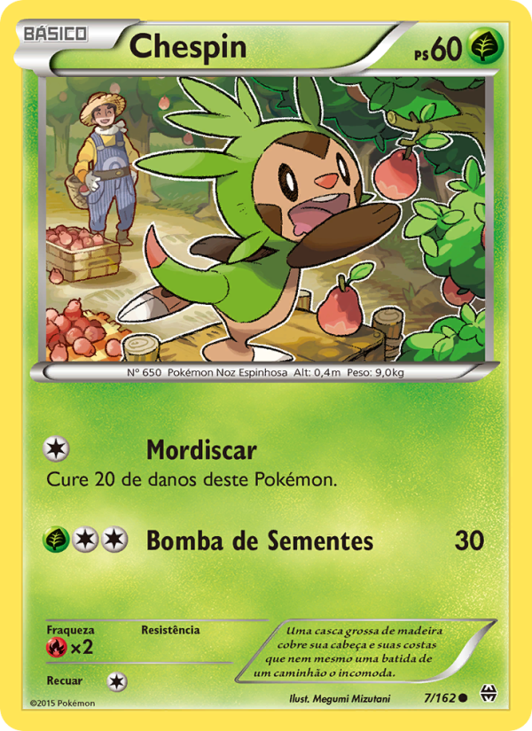 Chespin 7 — Turbo Revolução (Portuguese Pokémon TCG card)