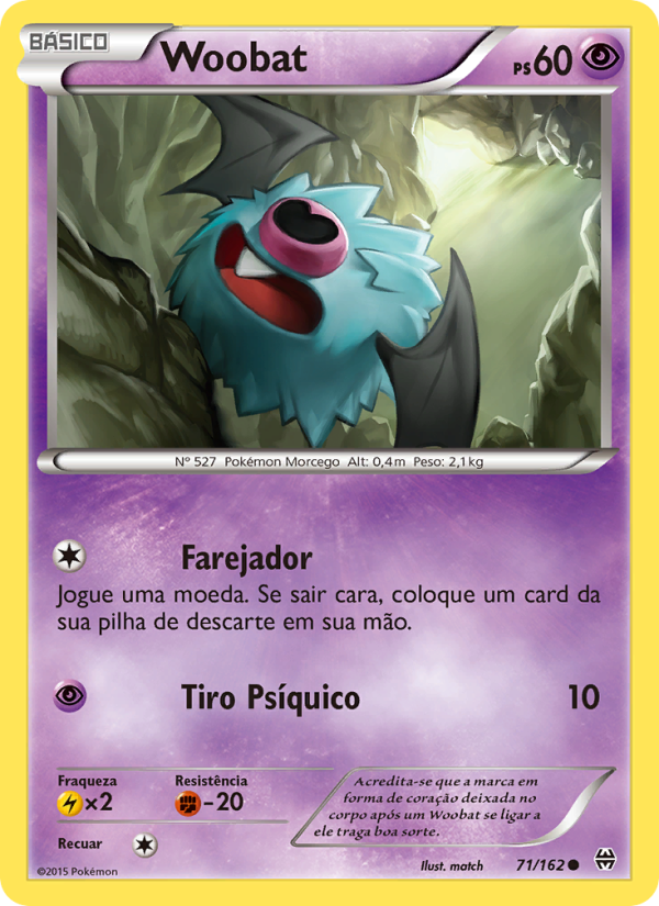 Woobat 71 — Turbo Revolução (Portuguese Pokémon TCG card)