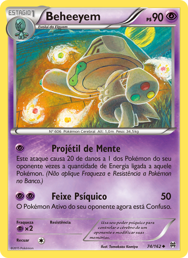Beheeyem 74 — Turbo Revolução (Portuguese Pokémon TCG card)