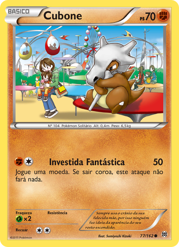 Cubone 77 — Turbo Revolução (Portuguese Pokémon TCG card)