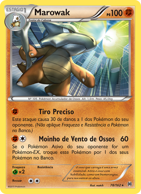 Marowak 78 — Turbo Revolução (Portuguese Pokémon TCG card)