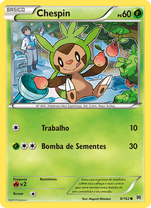 Chespin 8 — Turbo Revolução (Portuguese Pokémon TCG card)