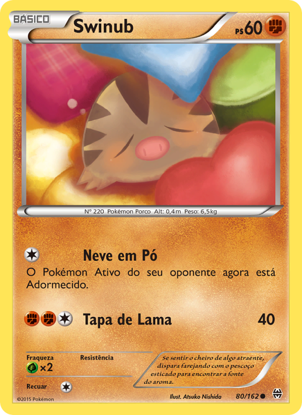 Swinub 80 — Turbo Revolução (Portuguese Pokémon TCG card)
