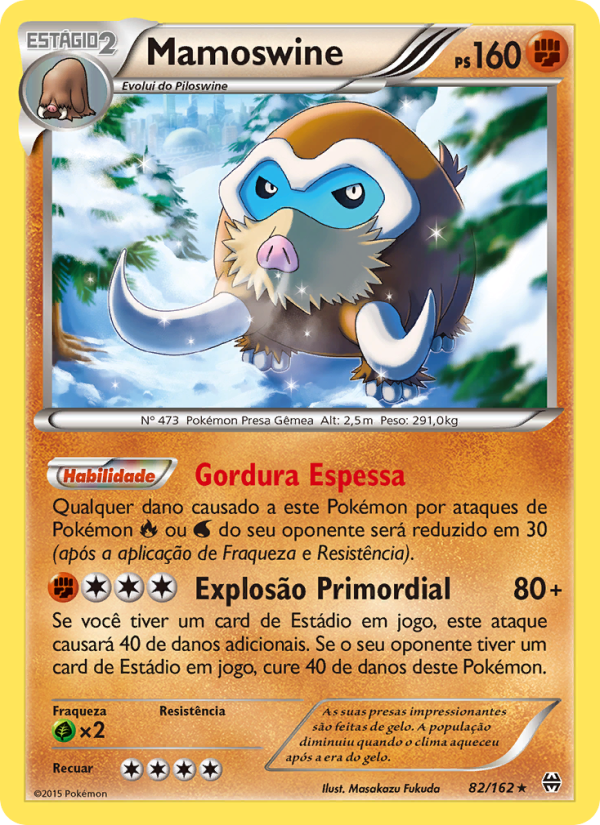 Mamoswine 82 — Turbo Revolução (Portuguese Pokémon TCG card)