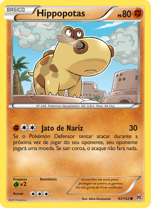 Hippopotas 83 — Turbo Revolução (Portuguese Pokémon TCG card)