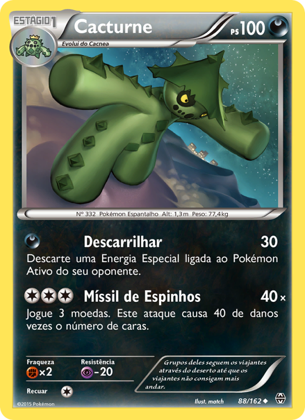Cacturne 88 — Turbo Revolução (Portuguese Pokémon TCG card)
