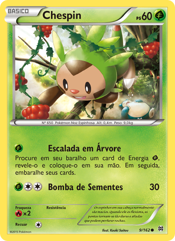 Chespin 9 — Turbo Revolução (Portuguese Pokémon TCG card)