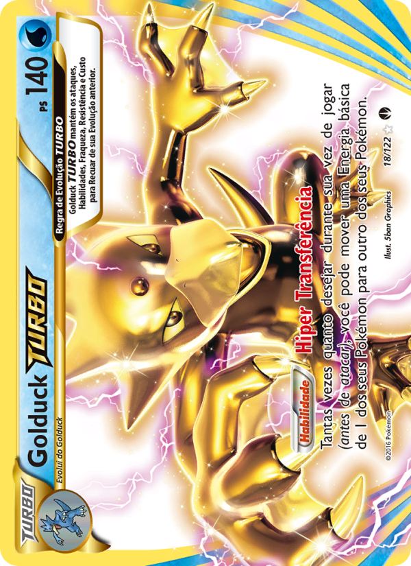 Golduck TURBO 18 — Turbo Colisão (Portuguese Pokémon TCG card)
