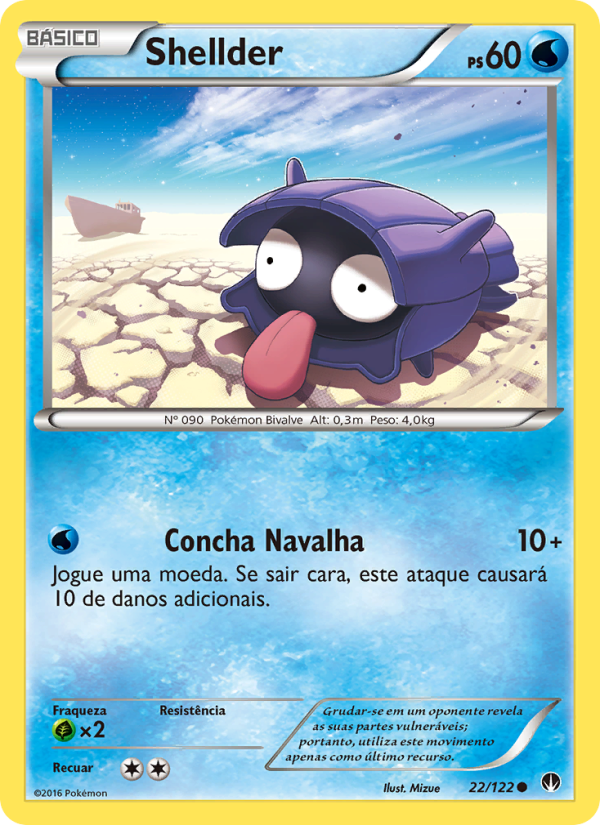 Shellder 22 — Turbo Colisão (Portuguese Pokémon TCG card)
