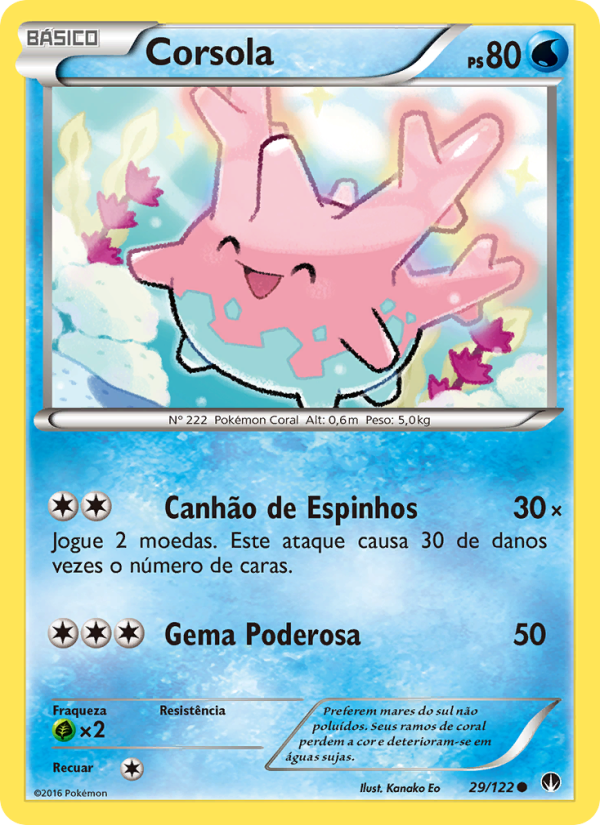 Corsola 29 — Turbo Colisão (Portuguese Pokémon TCG card)