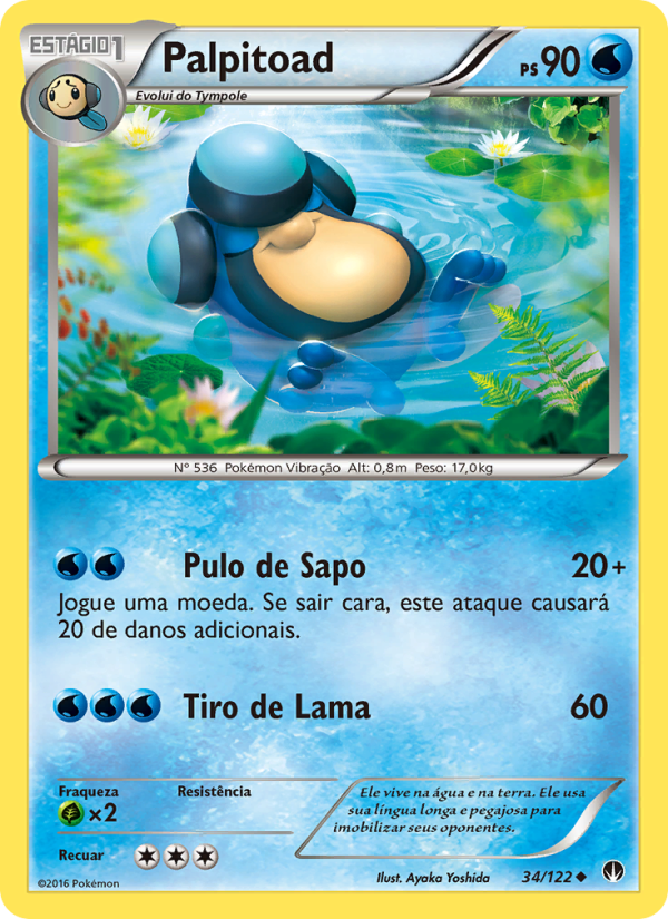 Palpitoad 34 — Turbo Colisão (Portuguese Pokémon TCG card)