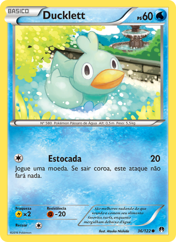 Ducklett 36 — Turbo Colisão (Portuguese Pokémon TCG card)