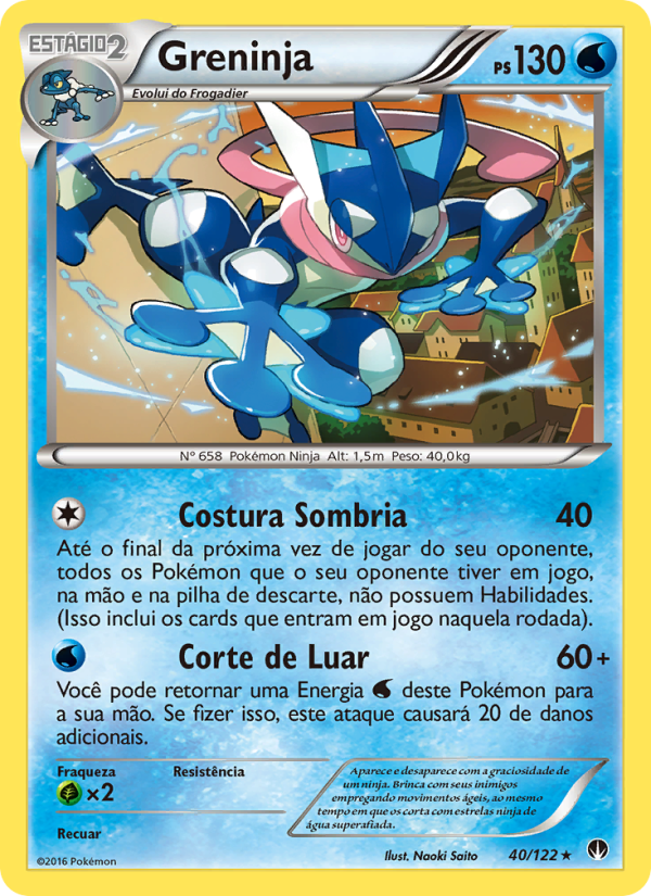 Greninja 40 — Turbo Colisão (Portuguese Pokémon TCG card)
