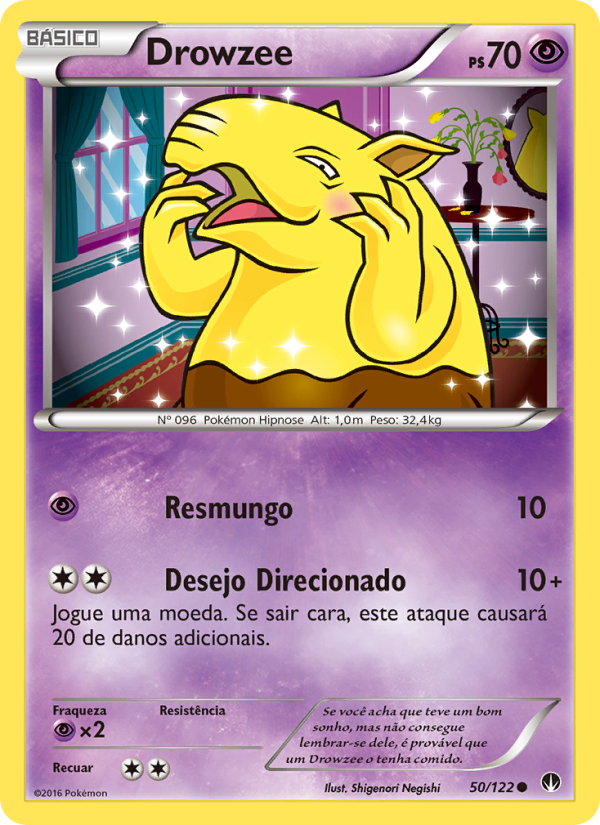 Drowzee 50 — Turbo Colisão (Portuguese Pokémon TCG card)