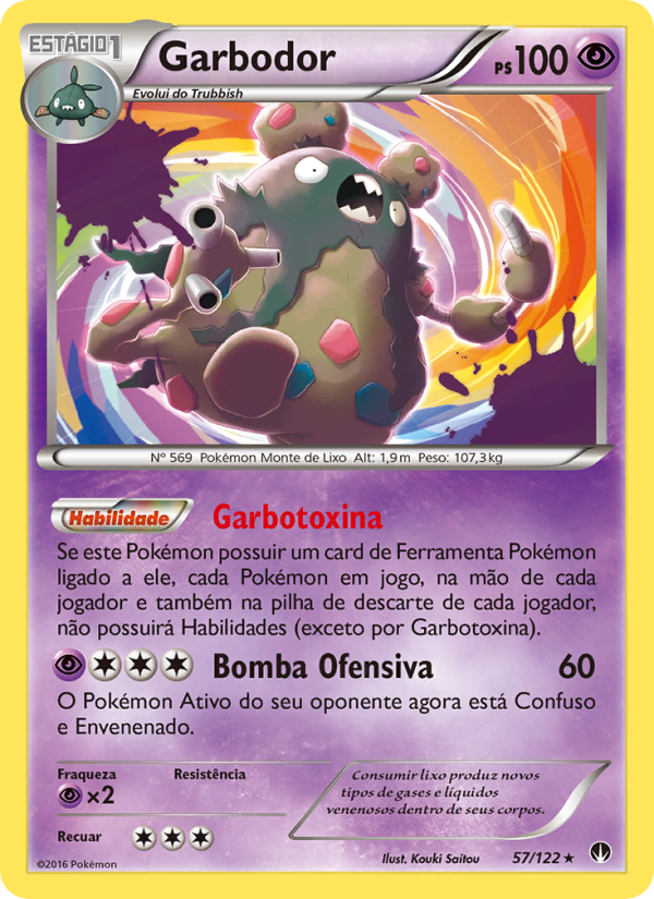 Garbodor 57 — Turbo Colisão (Portuguese Pokémon TCG card)
