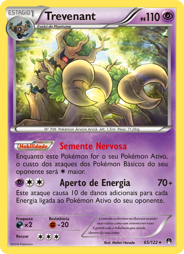 Trevenant 65 — Turbo Colisão (Portuguese Pokémon TCG card)