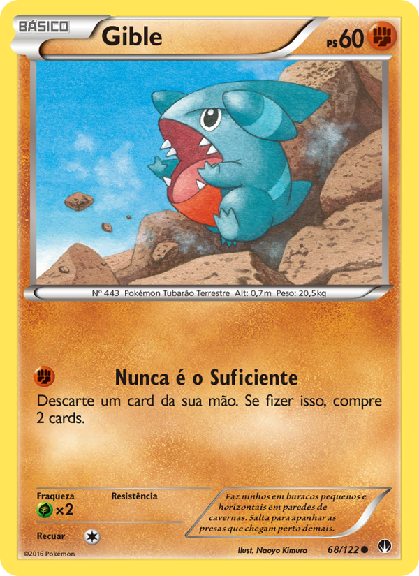Gible 68 — Turbo Colisão (Portuguese Pokémon TCG card)