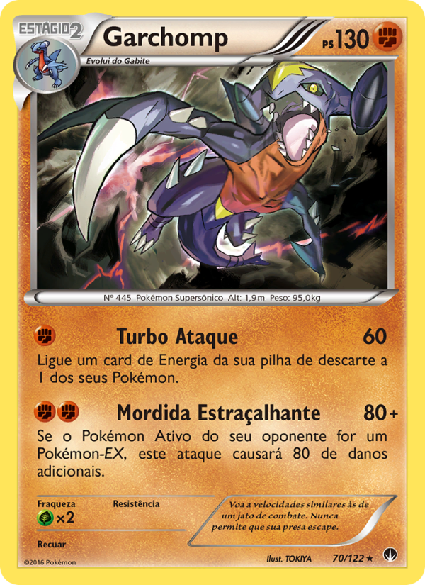 Garchomp 70 — Turbo Colisão (Portuguese Pokémon TCG card)
