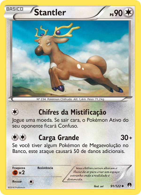 Stantler 91 — Turbo Colisão (Portuguese Pokémon TCG card)