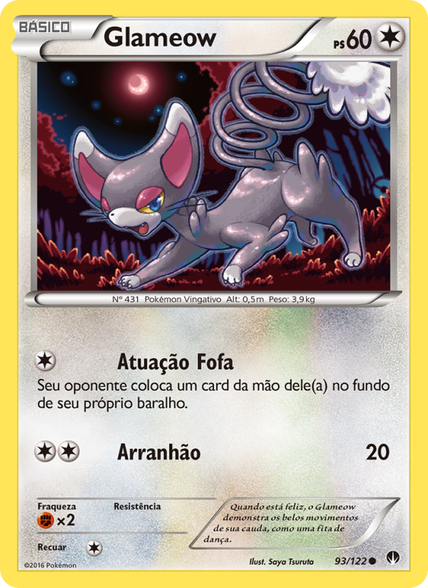Glameow 93 — Turbo Colisão (Portuguese Pokémon TCG card)