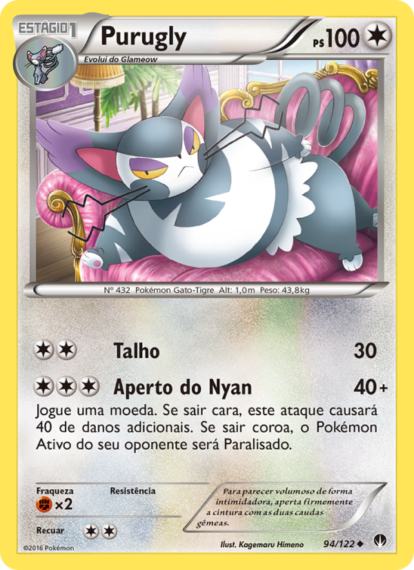Purugly 94 — Turbo Colisão (Portuguese Pokémon TCG card)