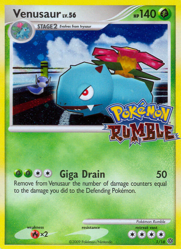Venusaur 001/16 — Pokémon Rumble (English Pokémon TCG card)