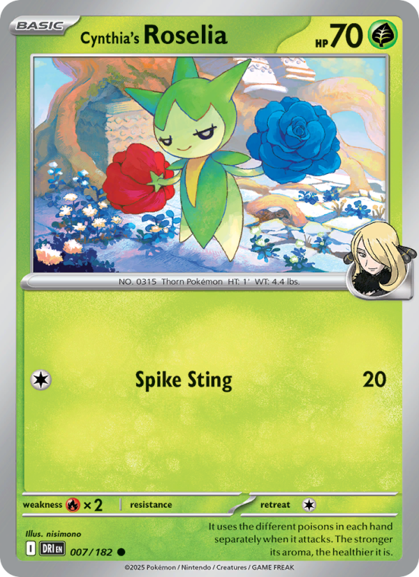 Cynthia's Roselia 007/244 — Destined Rivals (English Pokémon TCG card)