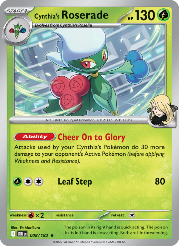 Cynthia's Roserade 008/244 — Destined Rivals (English Pokémon TCG card)