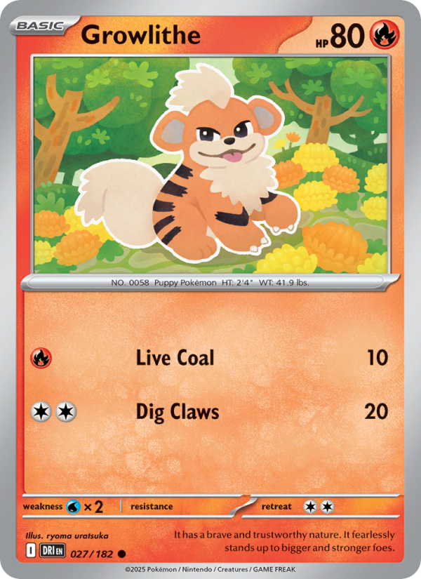 Growlithe 027/244 — Destined Rivals (English Pokémon TCG card)