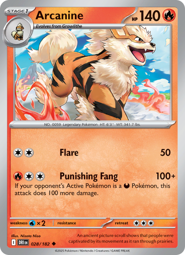 Arcanine 028/244 — Destined Rivals (English Pokémon TCG card)