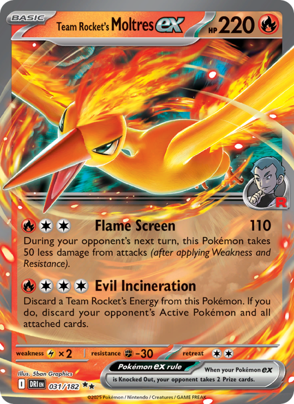 Team Rocket's Moltres ex 031/244 — Destined Rivals (English Pokémon TCG card)