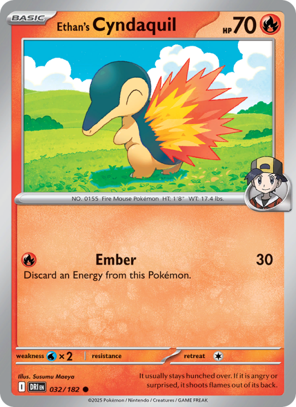 Ethan's Cyndaquil 032/244 — Destined Rivals (English Pokémon TCG card)