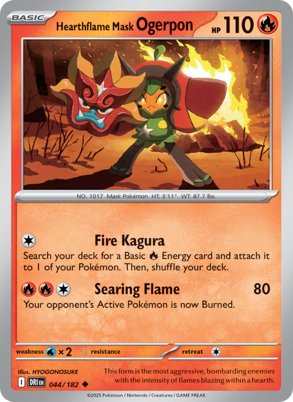 Hearthflame Mask Ogerpon 044/244 — Destined Rivals (English Pokémon TCG card)